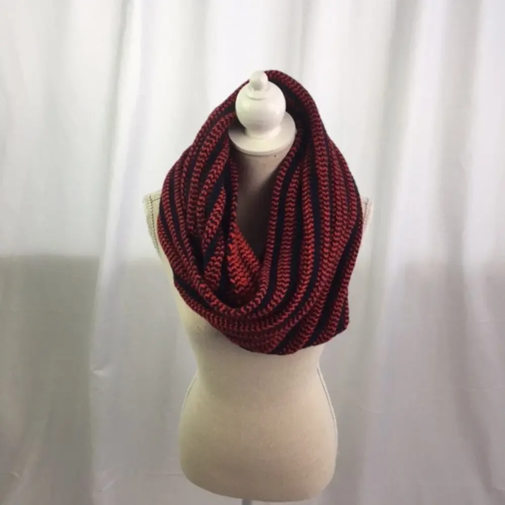 J. Crew Striped Infinity Scarf Red Blue